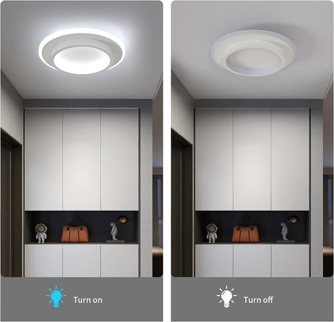 Luz de techo LED 21W Lámpara de techo redonda de diseño moderno Blanco frío 6000K para sala de estar Dormitorio Comedor Oficina Blanco