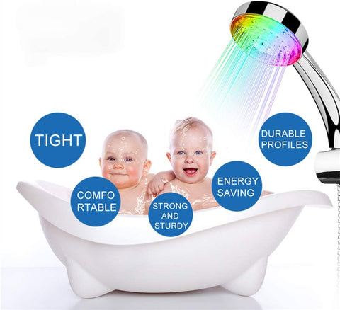 Cabezal de ducha LED, cabezal de ducha universal para baño, control automático de temperatura de 7 colores, cabezal de ducha con ahorro de agua a alta presión, para el hogar, hotel, baño