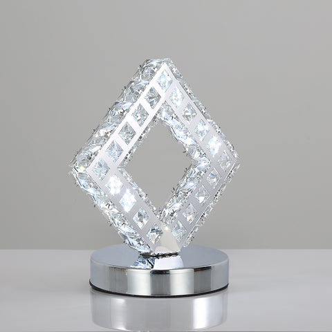 Lámpara de mesa moderna de cristal, lámpara de cristal LED, luz blanca 6000K.