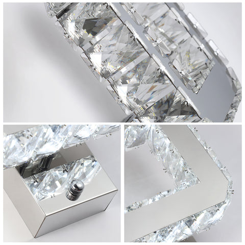 Lámpara de pared de cristal para interiores, 12 W, 1080 lm, moderna lámpara de pared LED de cristal, decoración, lámpara de pared para dormitorio, comedor, vestíbulo, blanco frío 6000 K
