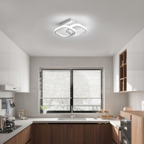 Lámpara de techo LED, lámpara de techo de acrílico blanco de 21 W, iluminación de techo, 3 colores para dormitorio, sala de estar, pasillo, cocina