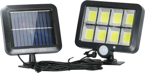 Lámpara Solar Exterior, Luz Solar con Sensor de Movimiento, Lámpara de Seguridad con Cable de 5M Impermeable IP65, 160 LED 3 Modos, para Cobertizo Garaje Jardín Balcón