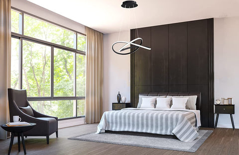 Lámpara de araña LED moderna, lámpara de techo LED de aluminio, lámpara colgante de 35W 3150 lúmenes para sala de estar, comedor, dormitorio