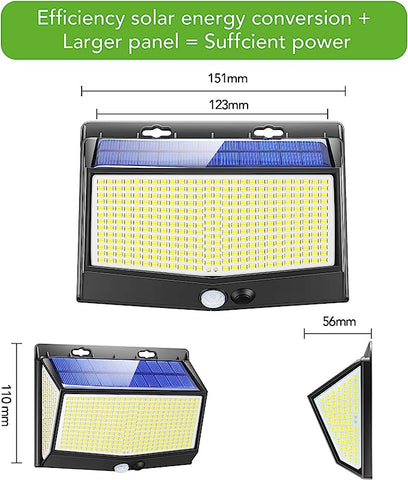 Lámpara LED de pared con Sensor de movimiento al aire libre, colector Solar, para Patio, jardín, pasillo, terraza, camino de pared cerrado, Patio, Villa, 2 uds.