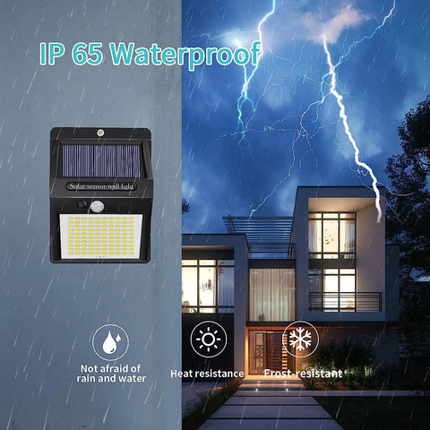 4 Uds colector Solar luz al aire libre 220 LED Sensor de movimiento lámpara de pared LED para patio jardín pasillo terraza cerrar pared camino Patio Villa