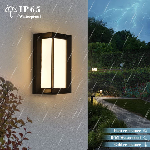 Aplique LED para exteriores, lámpara de pared IP65 impermeable de 18 W, lámpara de luz moderna para exteriores para patio, jardín, pasillo, terraza, cerca de la pared, camino, patio, villa, blanco neutro 4000K