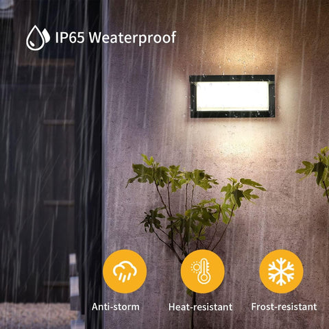 Aplique de pared exterior impermeable IP65 Lámpara de pared LED Blanco cálido 3000K para entrada Pasillo Patio Jardín Terraza Balcón Garaje Negro