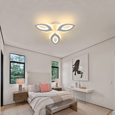 Lámpara de techo LED, 45W 3600LM Lámpara de techo, Lámpara de techo LED moderna con pétalos 3 luces para sala de estar, dormitorio, restaurante, habitación infantil, pasillo