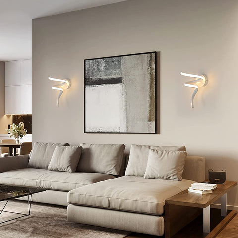 Lámpara de pared LED moderna con diseño en espiral, luz de pared interior 16W 1750LM, luces de pared LED interiores de color blanco cálido 3500K para dormitorio, sala de estar, escalera, pasillo