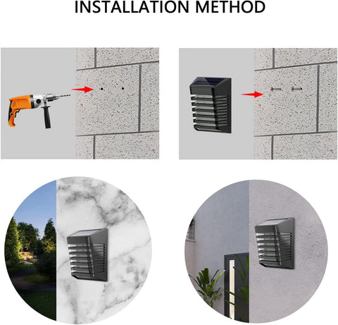 Lámpara LED de pared para exteriores, colector Solar para Patio, jardín, pasillo, terraza, camino de pared cerrado, Patio, Villa, 2 uds.