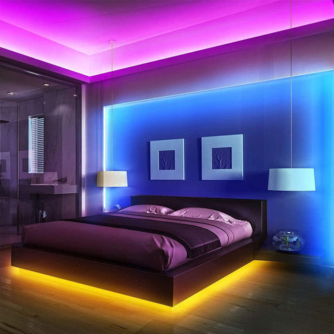 Tira LED WiFi APP Tira LED 10M, Sincronización Dormitorio LED con Música, Luz LED Multicolor con Control Remoto para Dormitorio, Cocina, TV, Fiesta