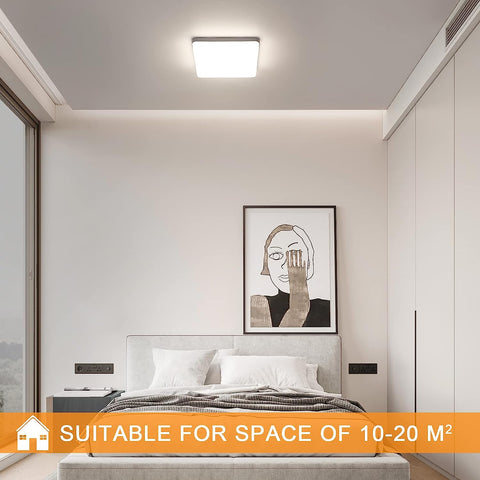 Lámpara de Techo LED Cuadrada, Lámpara de Techo LED, Lámpara de Techo LED IP44, Lámpara de Techo Aplicable a Baño, Sala de Estar, Cocina, Dormitorio, Pasillo, Balcón 36W 4000K（23x23CM）