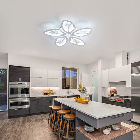 Luces de techo LED, lámpara de techo moderna de 36 W, luz blanca fría de 3500 lm 6000 K para sala de estar, dormitorio y pasillo (5 luces de techo acrílicas)