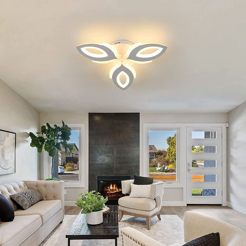 Lámpara de techo LED, 45W 3600LM Lámpara de techo, Lámpara de techo LED moderna con pétalos 3 luces para sala de estar, dormitorio, restaurante, habitación infantil, pasillo