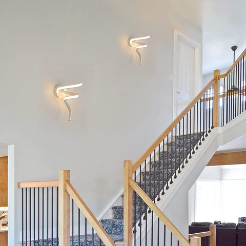 Lámpara de pared LED moderna con diseño en espiral, luz de pared interior 16W 1750LM, luces de pared LED interiores de color blanco cálido 3500K para dormitorio, sala de estar, escalera, pasillo