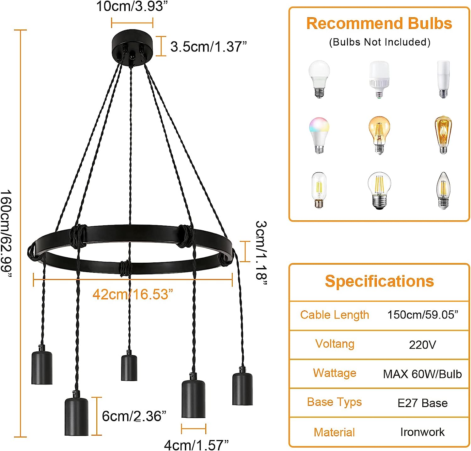 Détails du chandelier