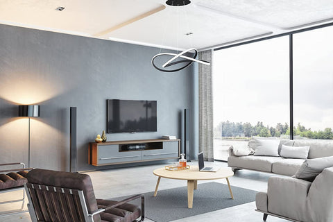 Lámpara de araña LED moderna, lámpara de techo LED de aluminio, lámpara colgante de 35W 3150 lúmenes para sala de estar, comedor, dormitorio