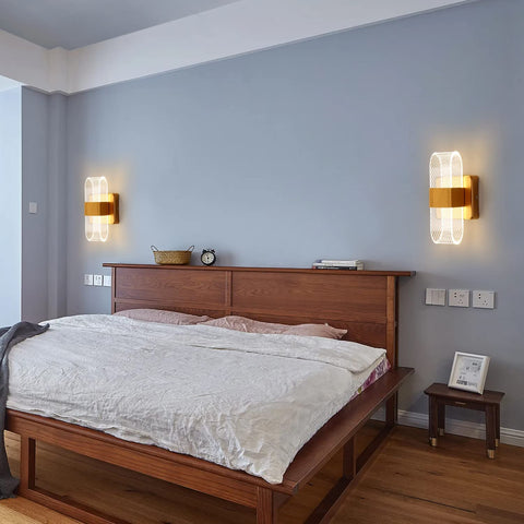 Lámpara de pared interior LED regulable de 10 W, lámpara de pared de diseño acrílico romántico creativo moderno, lámpara de noche con luz de 3000 K-6000 K para dormitorio, sala de estar, pasillo (dorado)