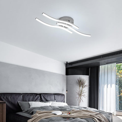 Lámpara de Techo LED, Lámpara Colgante en Forma de Onda, LED Integrados 18W 1600 Lúmenes, Lámpara de Araña Moderna para Salón o Cocina, 220V IP20 Luz Blanca Fría 6500K