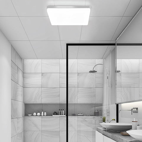 Lámpara de Techo LED Cuadrada, Lámpara de Techo LED, Lámpara de Techo LED IP44, Lámpara de Techo Aplicable a Baño, Sala de Estar, Cocina, Dormitorio, Pasillo, Balcón 48W 6500K（30x30CM）