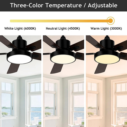 Ventilador de techo regulable con mando a distancia, lámpara colgante moderna para sala de estar, dormitorio, comedor, oficina