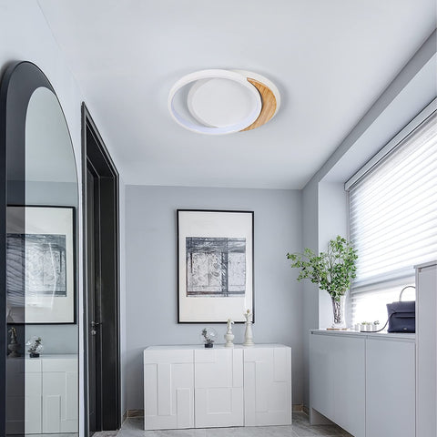 Lámpara de techo LED moderna, lámpara de techo moderna de 28 W, accesorio de iluminación de madera redondo de Ø30 cm * 5 cm, lámpara de techo LED para dormitorio, cocina, pasillo, entrada, luz blanca fría, 6000 K
