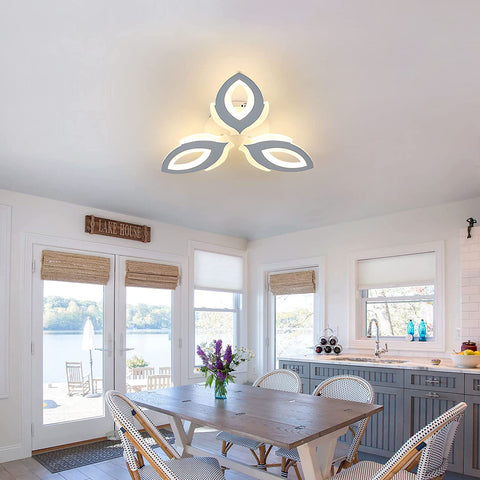 Lámpara de techo LED, 45W 3600LM Lámpara de techo, Lámpara de techo LED moderna con pétalos 3 luces para sala de estar, dormitorio, restaurante, habitación infantil, pasillo