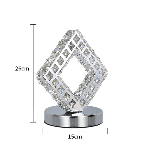 Lámpara de mesa moderna de cristal, lámpara de cristal LED, luz blanca 6000K.