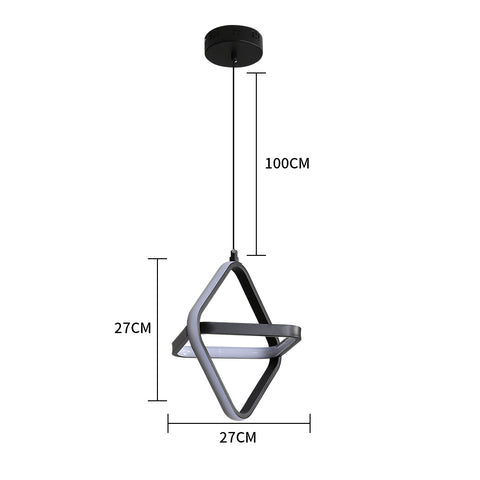 Lámpara colgante LED moderna para cama individual, 32W, regulable, para dormitorio y salón