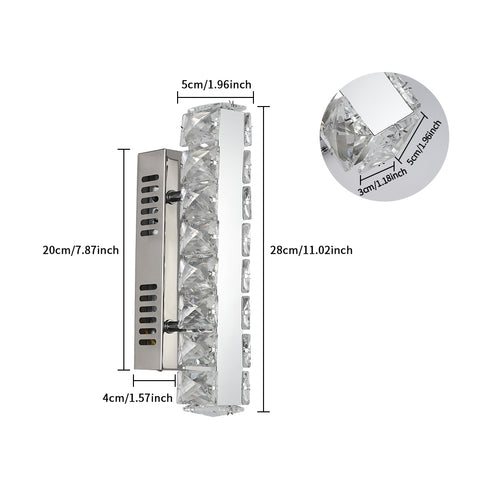 Lámpara de pared LED, lámpara de pared de cristal moderna, diseño lineal, iluminación de pared interior con luz fría de 6000 K, para baño, sala de estar, dormitorio, cocina, pasillo, restaurante
