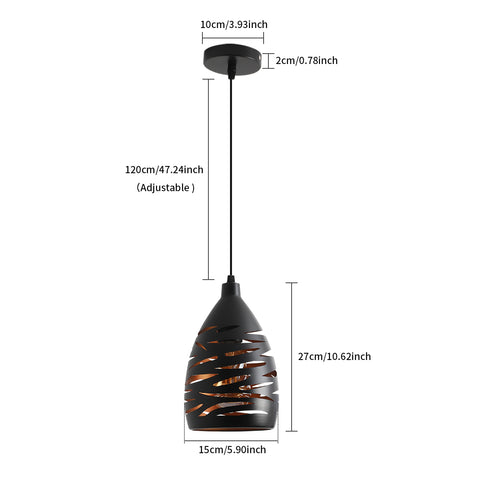 Lámpara colgante LED moderna, lámpara de techo tallada hueca industrial, lámpara de techo, colgante de jaula de metal, pantalla negra, lámpara E27 para sala de estar, cocina, pasillo, restaurante, loft, cafetería, bar