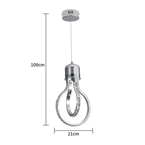 Lámpara de araña moderna, lámpara de techo de cristal LED 21 W 3000 K, lámpara colgante de aluminio para dormitorio, cocina, comedor, bar, pasillo, sala de exposiciones, altura ajustable