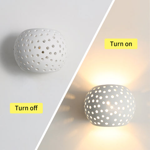 Aplique de pared moderno Aplique de pared de yeso blanco Aplique de pared LED 5W Iluminación blanca cálida para escaleras en el dormitorio Sala de estar Pasillo