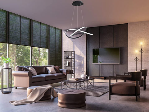 Lámpara de araña LED moderna, lámpara de techo LED de aluminio, lámpara colgante de 35W 3150 lúmenes para sala de estar, comedor, dormitorio