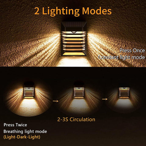 Lámpara LED de pared para exteriores, colector Solar para Patio, jardín, pasillo, terraza, camino de pared cerrado, Patio, Villa, 2 uds.