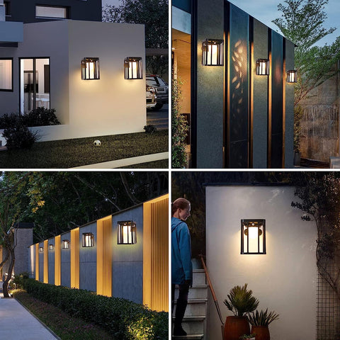 2 luces solares de pared con sensor de movimiento para exteriores, lámpara de pared LED, blanco cálido, 3000 K, para patio, jardín, pasillo, terraza, cerca de la pared, camino, patio, villa