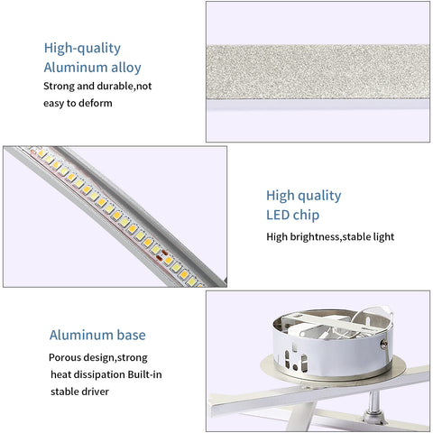 Lámpara de techo LED regulable, lámpara de techo con control remoto, lámpara de araña de diseño moderno ondulado de 18 W para dormitorio, sala de estar y pasillo
