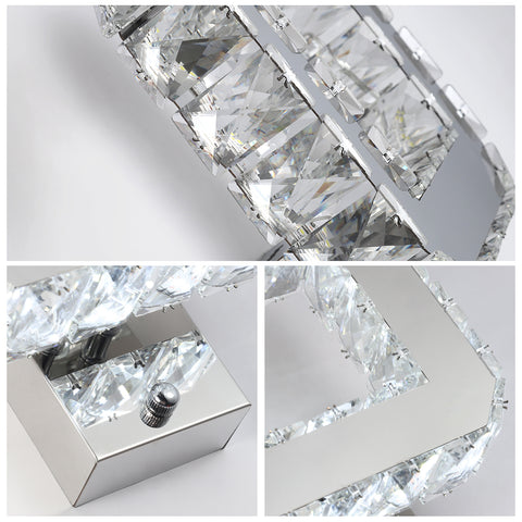 Lámpara de pared de cristal para interiores, 12 W, 1080 lm, moderna lámpara de pared LED de cristal, decoración, lámpara de pared para dormitorio, comedor, vestíbulo, blanco frío 6000 K