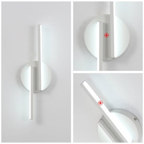 Lámpara de pared LED para interiores, lámpara de pared moderna, apliques de aluminio para sala de estar, pasillo, baño, escalera, luz nocturna (blanca), luz blanca fría de 6500K