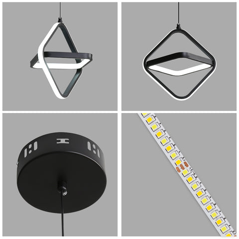 Lámpara colgante LED moderna para cama individual, 32W, regulable, para dormitorio y salón