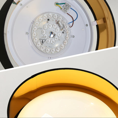 Lámpara de techo moderna 12W 1000LM, lámpara de techo con brillo negro y dorado de 3000K, lámpara LED con efecto cielo estrellado para sala de estar, dormitorio