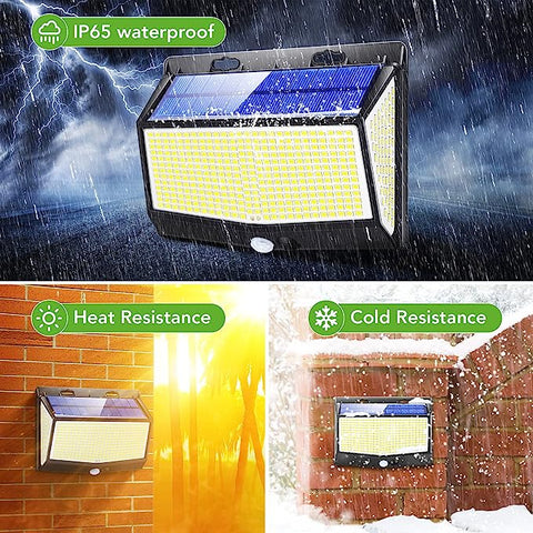 Lámpara LED de pared con Sensor de movimiento al aire libre, colector Solar, para Patio, jardín, pasillo, terraza, camino de pared cerrado, Patio, Villa, 2 uds.