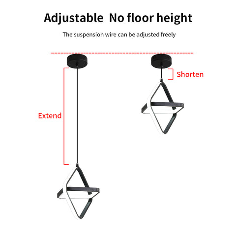 Lámpara colgante LED moderna para cama individual, 32W, regulable, para dormitorio y salón