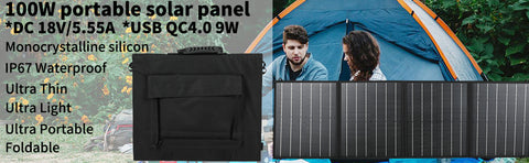 Título optimizado en francés: cargador solar plegable de 100 W y 18 V, bolsa portátil para actividades al aire libre