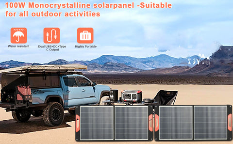 Panel solar portátil para cargador solar plegable de central eléctrica de 20 V para viajes en furgoneta que acampan al aire libre