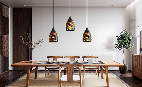 Lámpara colgante LED moderna, lámpara de techo tallada hueca industrial, lámpara de techo, colgante de jaula de metal, pantalla negra, lámpara E27 para sala de estar, cocina, pasillo, restaurante, loft, cafetería, bar