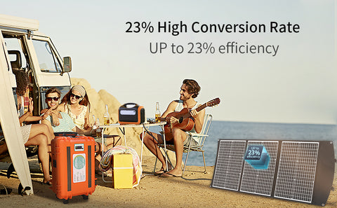 Kit de panel solar plegable portátil monocristalino de 100 W con 3 puertos USB para exteriores