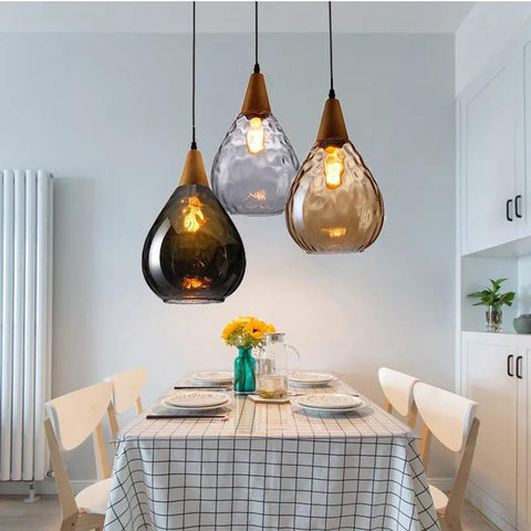Lámpara colgante de cristal con personalidad creativa Simple, modelo de agua, lámpara colgante moderna E27 para restaurante, Bar y sala de estar