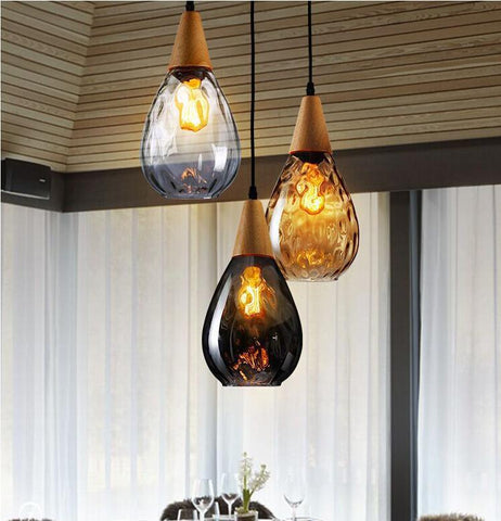 Lámpara colgante de cristal con personalidad creativa Simple, modelo de agua, lámpara colgante moderna E27 para restaurante, Bar y sala de estar