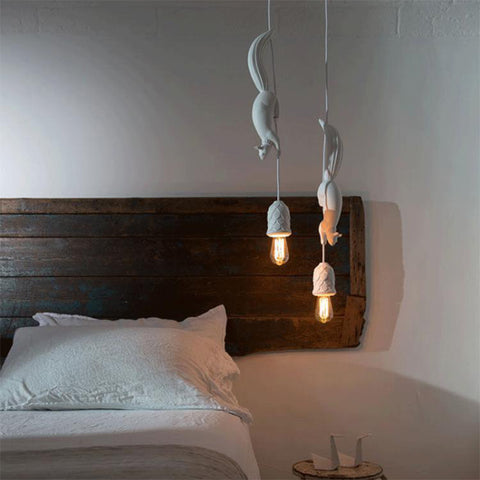 Lámpara colgante LED de resina de ardilla nórdica, lámpara colgante moderno para dormitorio, guardería, decoración, accesorio de iluminación Industrial